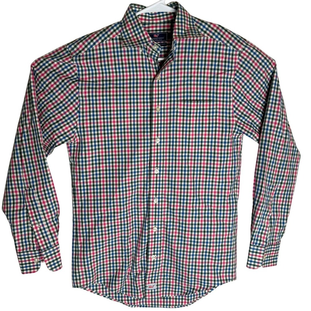 Vineyard Vines Classic Fit Murray Shirt Men's Gingham Plaid Button Down LS XS